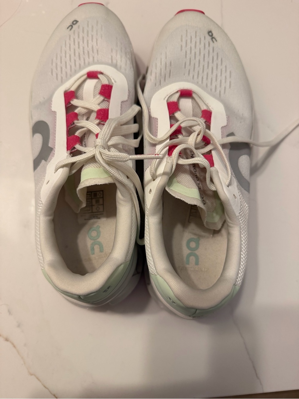 On Cloudmonster White Mint Pink Running Shoes Women’s 9 EU 40.5 - Picture 10 of 10